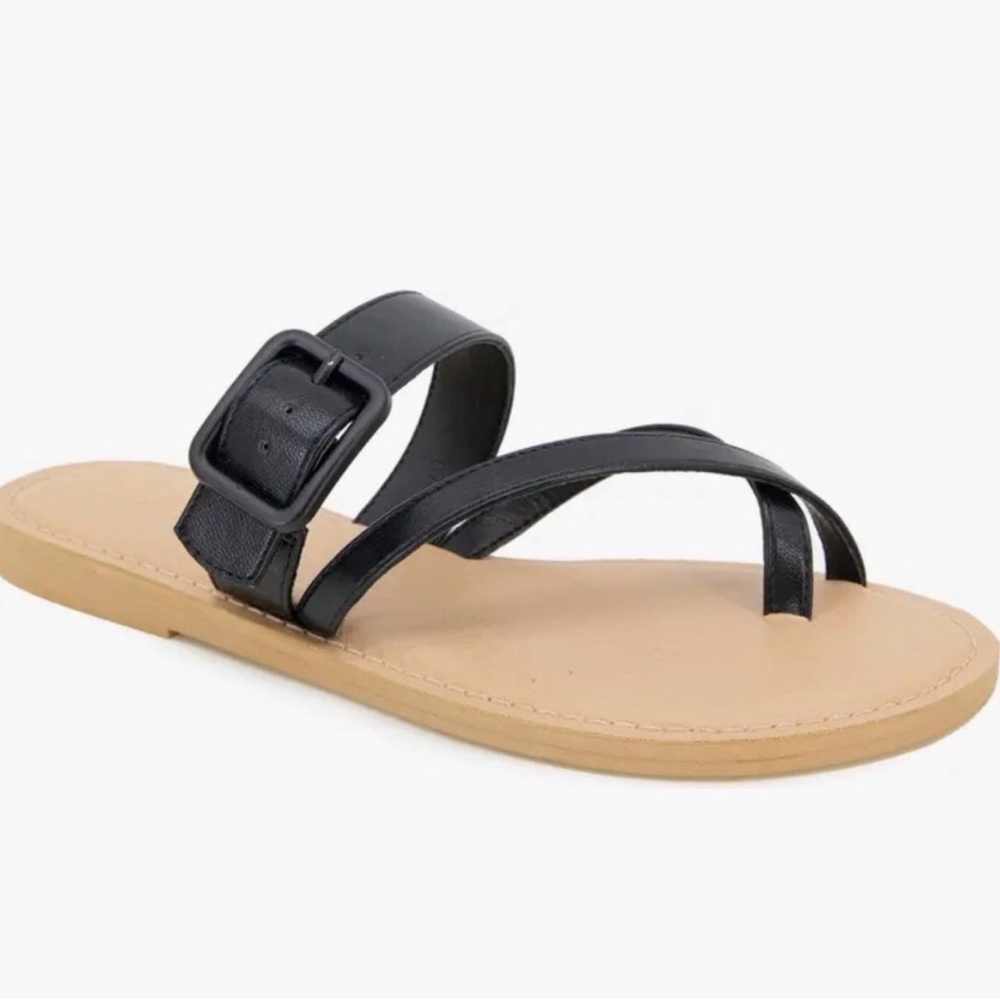 Splendid Susana Buckle Slide Sandals Black Size 8